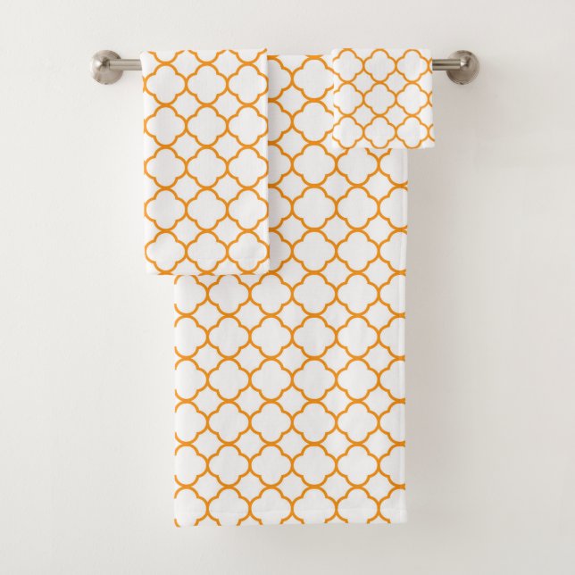 Handtücher aus orangefarbenem und weißem Quarzglas (Insitu)