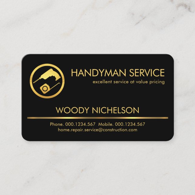 Handtücher für Minimalistische Gold-Line Visitenkarte (Vorderseite)