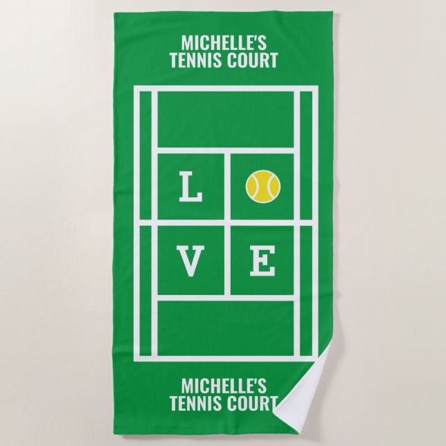 Handtuchgeschenk für Tennisplätze mit individuelle Strandtuch (Vorderseite)