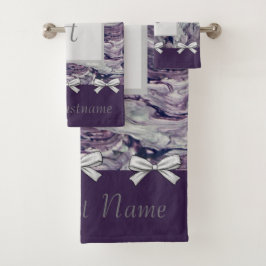 Handtuchhalter Lavendel und Bogen Personalisiert Badhandtuch Set