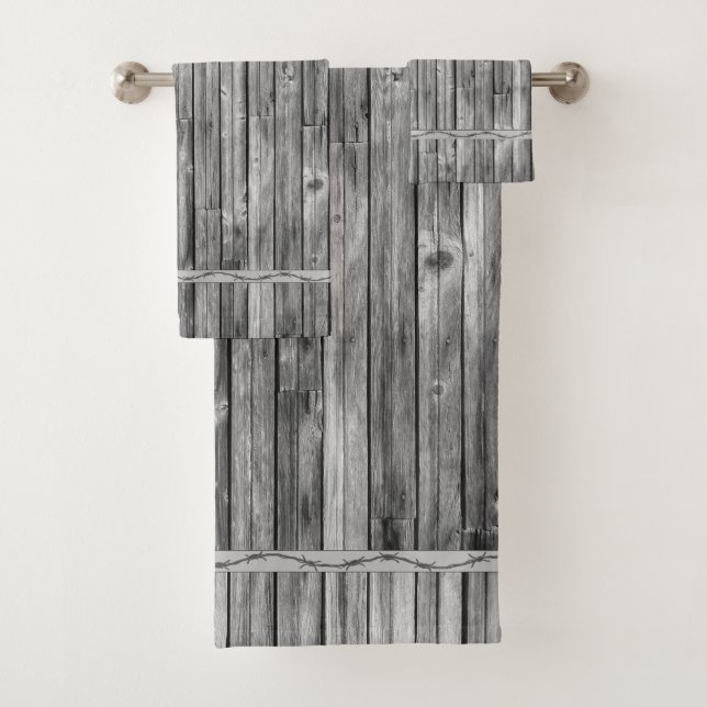 Handtuchhalter - Set aus gewittertem Stallholz (Insitu)