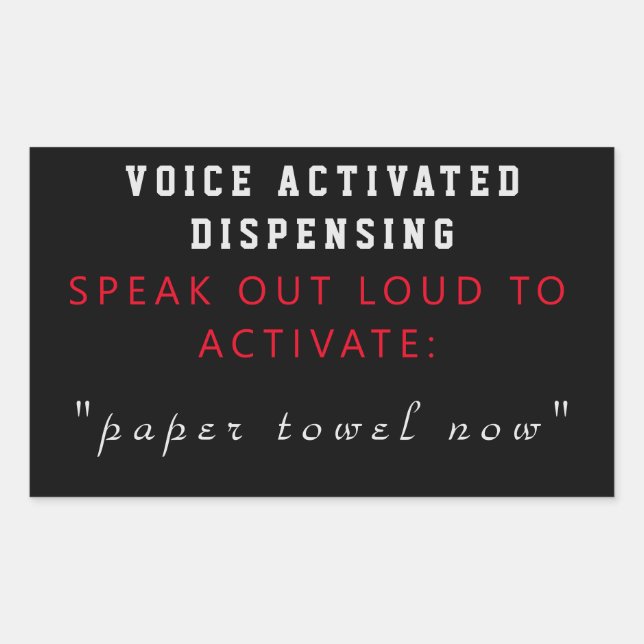 Handtuchspender Rechteckiger Aufkleber (Vorderseite)