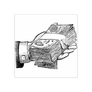 Handvoll Bargeld Gummistempel