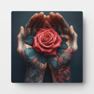 Handvoll Rose Fotoplatte