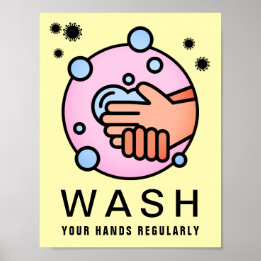 Handwasch-Virus-Symbol Poster