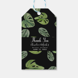 Handwasserfarbe Monstera Adansonii Blatt Braut- Geschenkanhänger