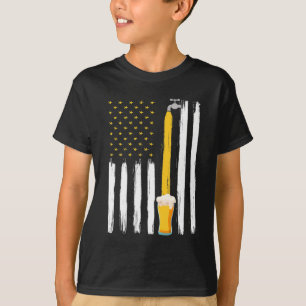 Handwerk Beer American Flag USA 4. Juli Brauerei A T-Shirt