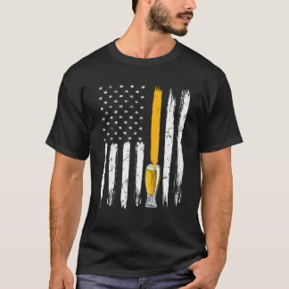 Handwerk Beer American Flag USA 4Th July Brauerei T-Shirt