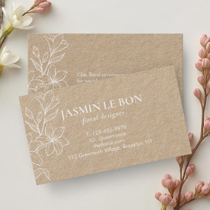 Handwerk   Chic Minimal Floral Visitenkarte