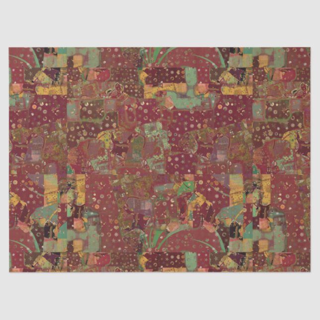 Handwerk Decoupage Boho Collagen-Muster-tiefe Rosa Seidenpapier (Vorderseite)