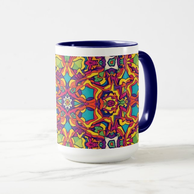 Handwerk Moroccan Mandala Coffee Mug Tasse (VorderseiteRechts)