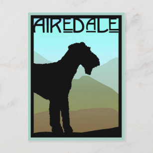 Handwerker Airedale Terrier Postkarte