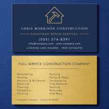 Handwerker Bau Metall Gold Navy Blau