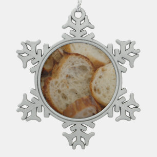 Handwerker-Brot-Scheiben Schneeflocken Zinn-Ornament