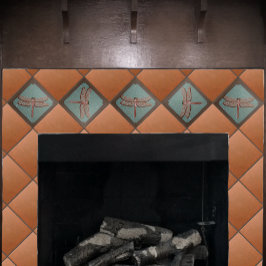 Handwerker Dragonfly Tile, Grün und Kupfer Fliese