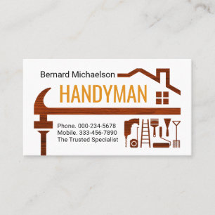 Handwerker Hammer Dachreparatur Reparaturdienst Visitenkarte