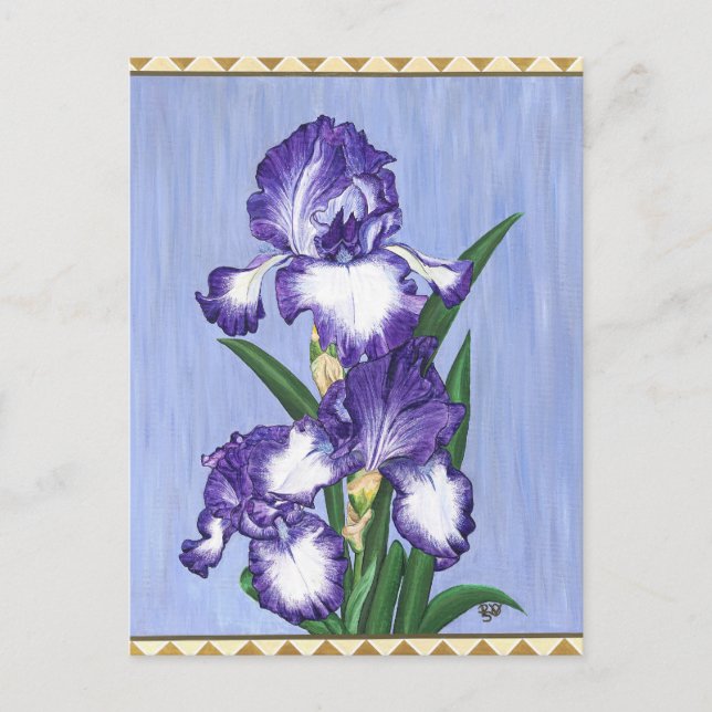 Handwerker Lila Iris Postcard Postkarte (Vorderseite)