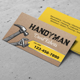 Handwerker Reparatur Wartungsservice Vintage Kraft Visitenkarte