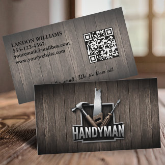 Handwerker Wartungsreparaturservice Holz QR-Code Visitenkarte