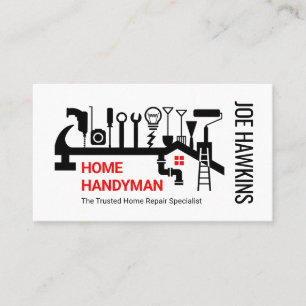 Handwerker Werkzeuge Dachreparatur Gebäude Visitenkarte