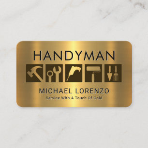 Handwerkerwerkzeuge in Gold Visitenkarte