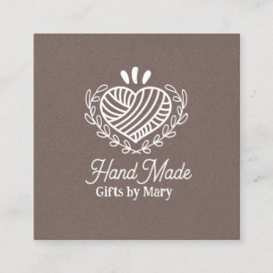 Handwerkliche braune Papier-Rustic-Visitenkarte Quadratische Visitenkarte