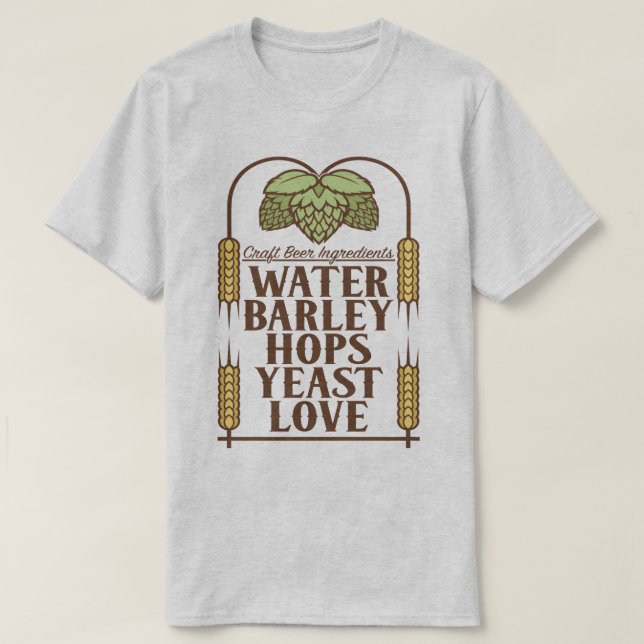 Handwerks-Bier-Bestandteile, die Brauerei-T - T-Shirt (Design vorne)