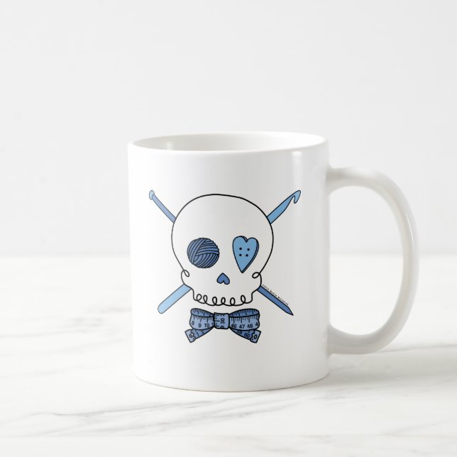 Handwerks-Schädel (blau) Kaffeetasse (Rechts)