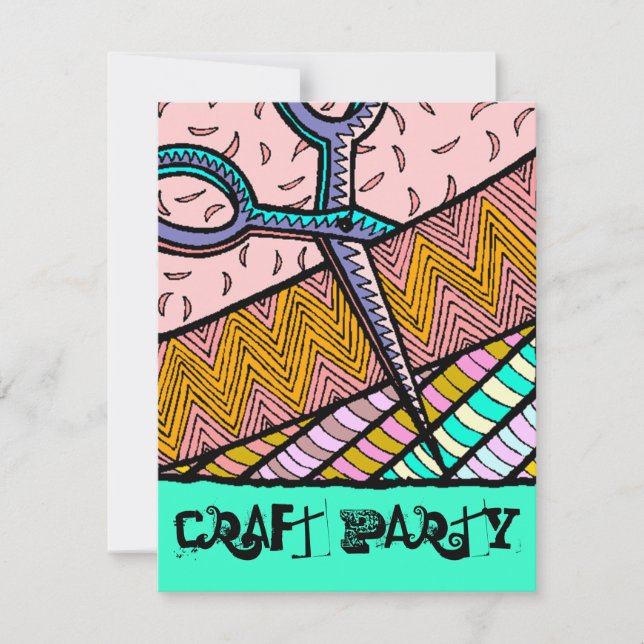 Handwerks-Themed Party Scrapbooking Partys Einladung (Vorderseite)