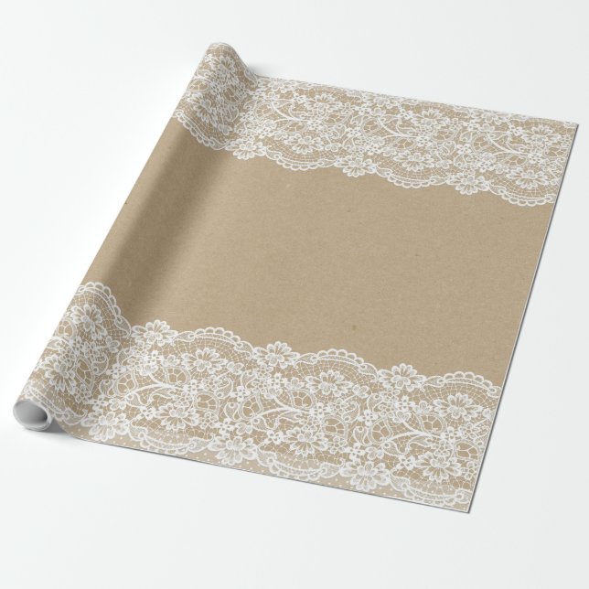 Handwerks-weiße Spitze-Papiere 11 Geschenkpapier (Ungerollt)