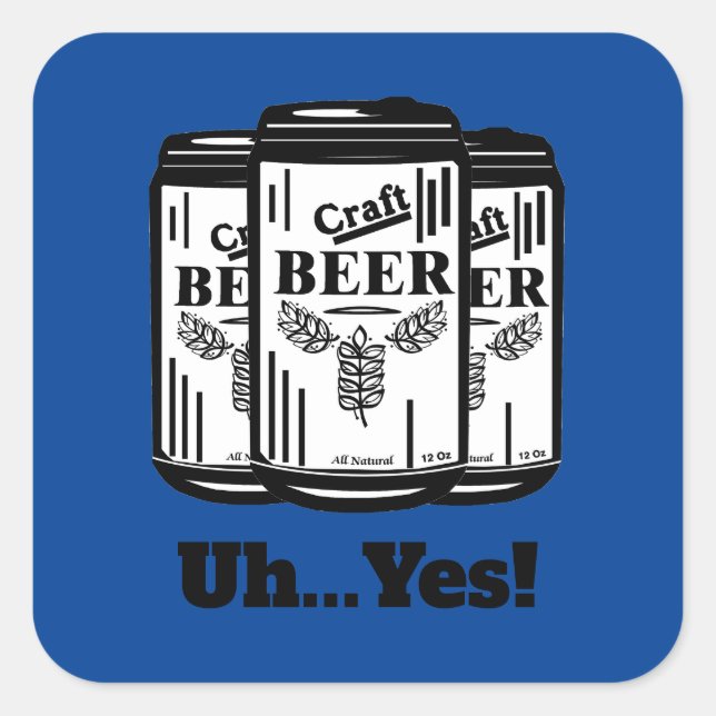 Handwerksbier kann ja... quadratischer aufkleber (Vorderseite)
