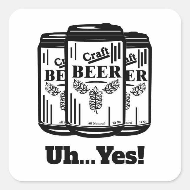 Handwerksbier kann ja... quadratischer aufkleber (Vorderseite)