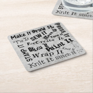 Handwerkskunst Typografie Druckkunst Party Rechteckiger Pappuntersetzer