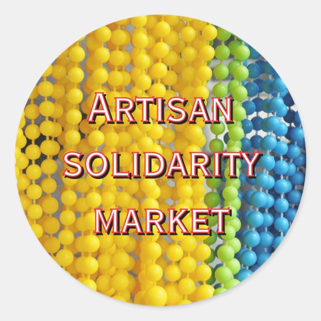 Handwerksmarkt für Solidarität Runder Aufkleber (Vorderseite)