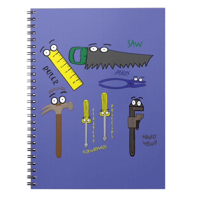 Handwerkzeuge, Cartoon Art Notizblock (Vorderseite)