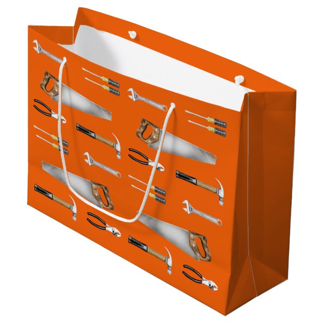 Handwerkzeuge Große Geschenktüte (Vorderseite Schrägansicht)