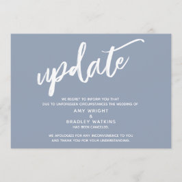 Handwriting abgebrochen Hochzeitsupdate Dusty Blue Einladung