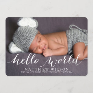 Handwriting Baby Birit Announcement Foto Card Ankündigung