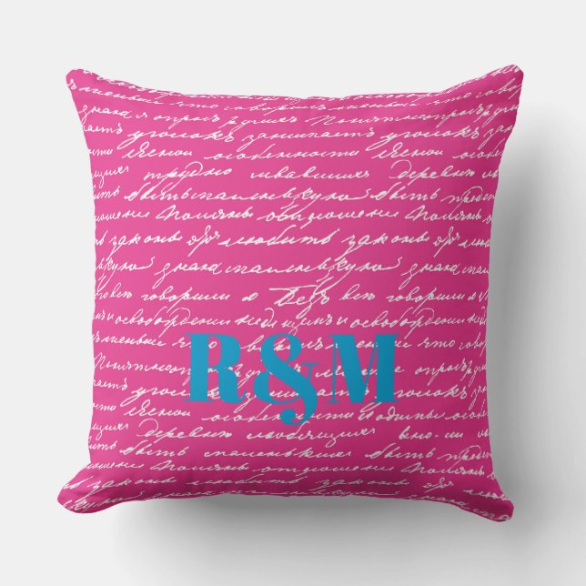 Handwriting Couple INITIALS Liebe Story Preppy Spa Kissen (Vorderseite)