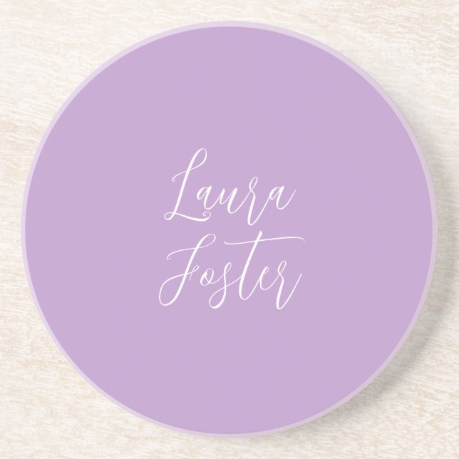 Handwriting Eleganname Lilac Color Getränkeuntersetzer (Vorne)