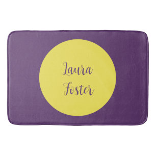 Handwriting Eleganter Name Indigo & Gelb Farbe Badematte