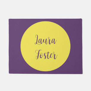 Handwriting Eleganter Name Indigo & Gelb Farbe Fußmatte