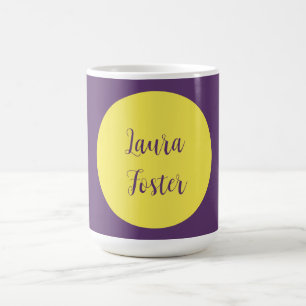 Handwriting Eleganter Name Indigo & Gelb Farbe Kaffeetasse