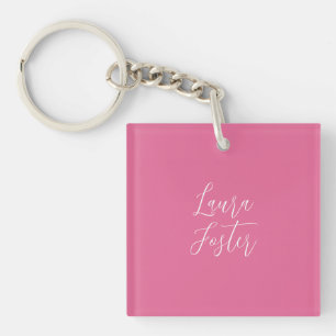 Handwriting Eleganter Name Rosa Farbe Schlüsselanhänger