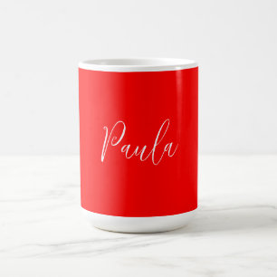 Handwriting Elegantname Red Color Schlicht Kaffeetasse