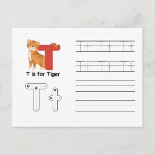 Handwriting-FlashCards für Kindergarten   T,U   Postkarte