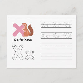 Handwriting-FlashCards für Kindergarten | X,Y | Postkarte