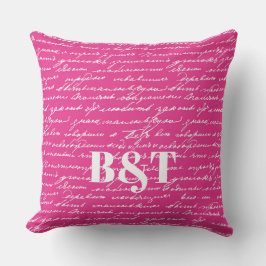 Handwriting-Liebe Geschichten Couple INITIALS Prep Kissen