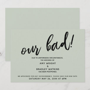 Handwriting Postpected Wedding Spaß Sage Card Einladung