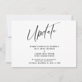 Handwriting Postpected Wedding Update Simple Card Einladung
